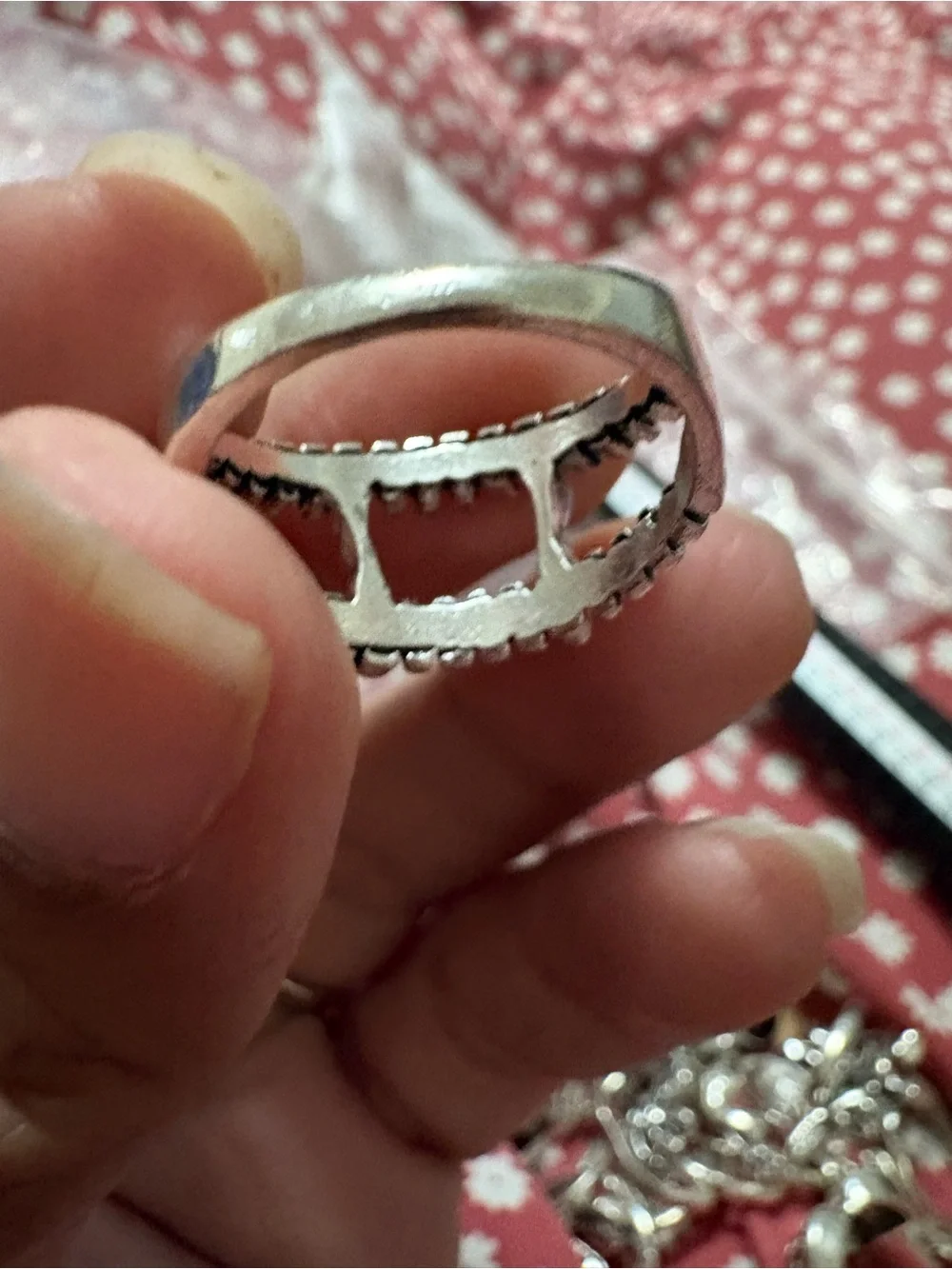 Silver Textured Open Band Ring - Women's Jewelry